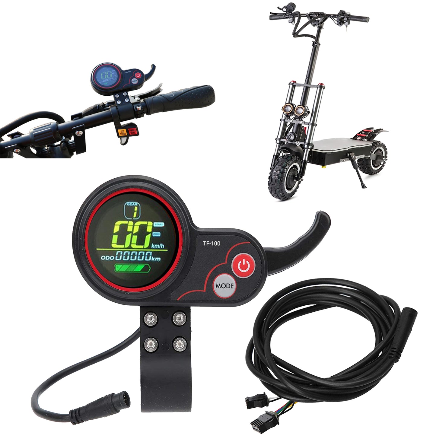 Electric scooter LCD instrument accelerator 2-in-1 thumb throttle