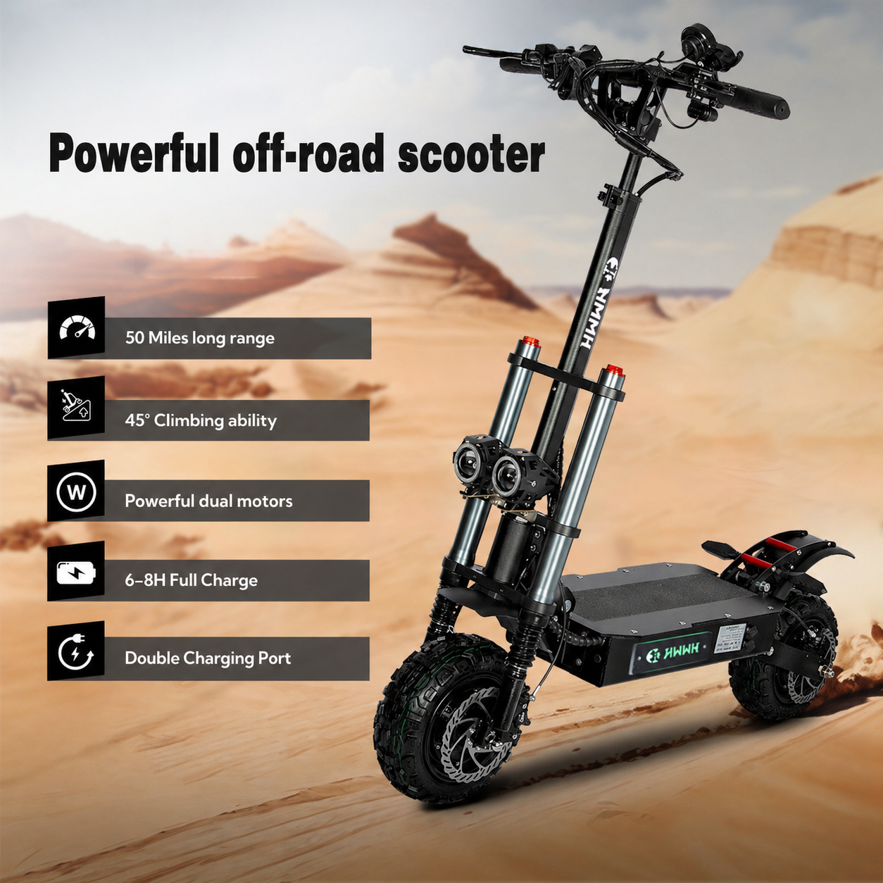 HWWH S3 professional Adults Off Road Two Wheel Electric Scooter