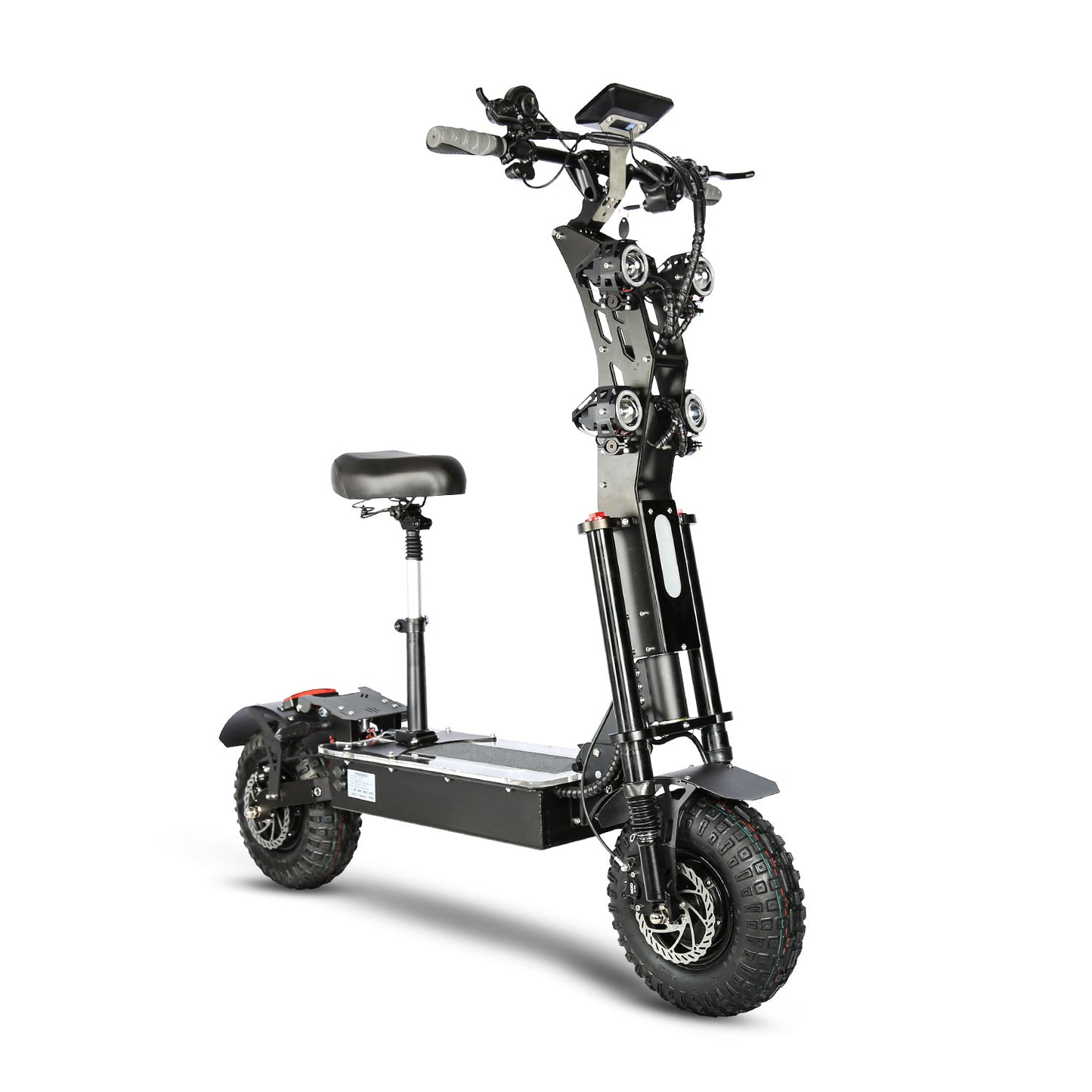 HWWH  Off-Road Electric Scooter for Adults 8000W Dual Motors  Max Speed 95km/h, 14-inch Off-Road Tubeless Tires Dual Hydraulic Suspension 72V 40AH Lithium Battery Max Battery Life 120 km