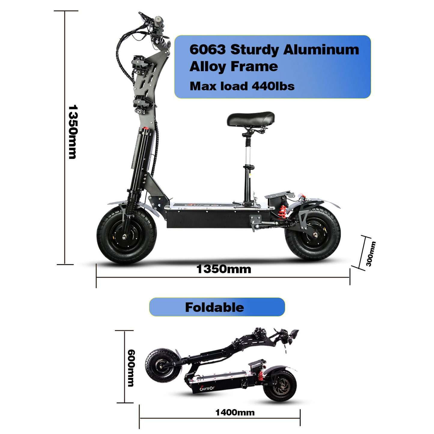 HWWH P3  Electric Scooter Adult Folding Electric Scooter 60V 13 inch large size wheels 8000W Motor Power 60V40A