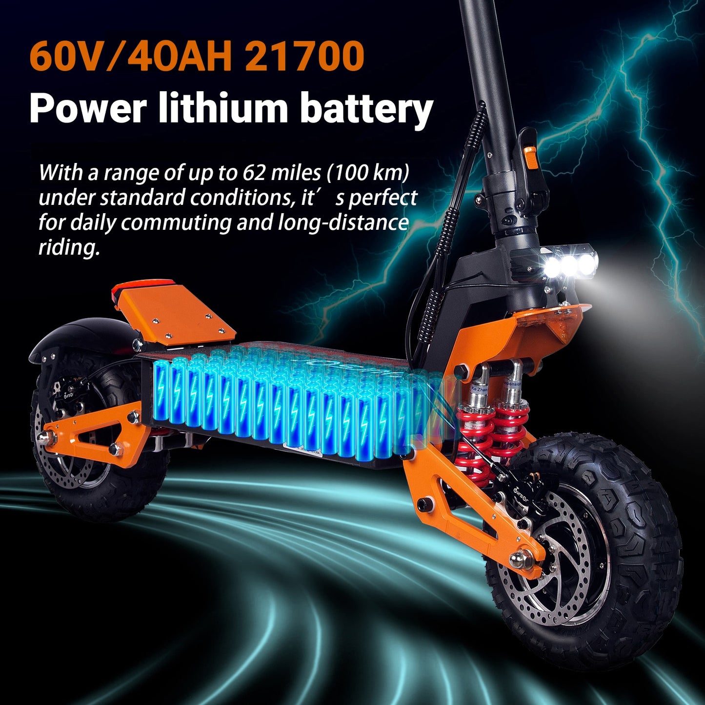 HWWH X5 Off Road Electric Scooter Adult E-Scooter 6000W 85km/h 11inch Dual Motors Thumb Accelerator Speed limit can be set Foldable C-type Suspension 60V 40Ah Lithium Battery 200kg Load