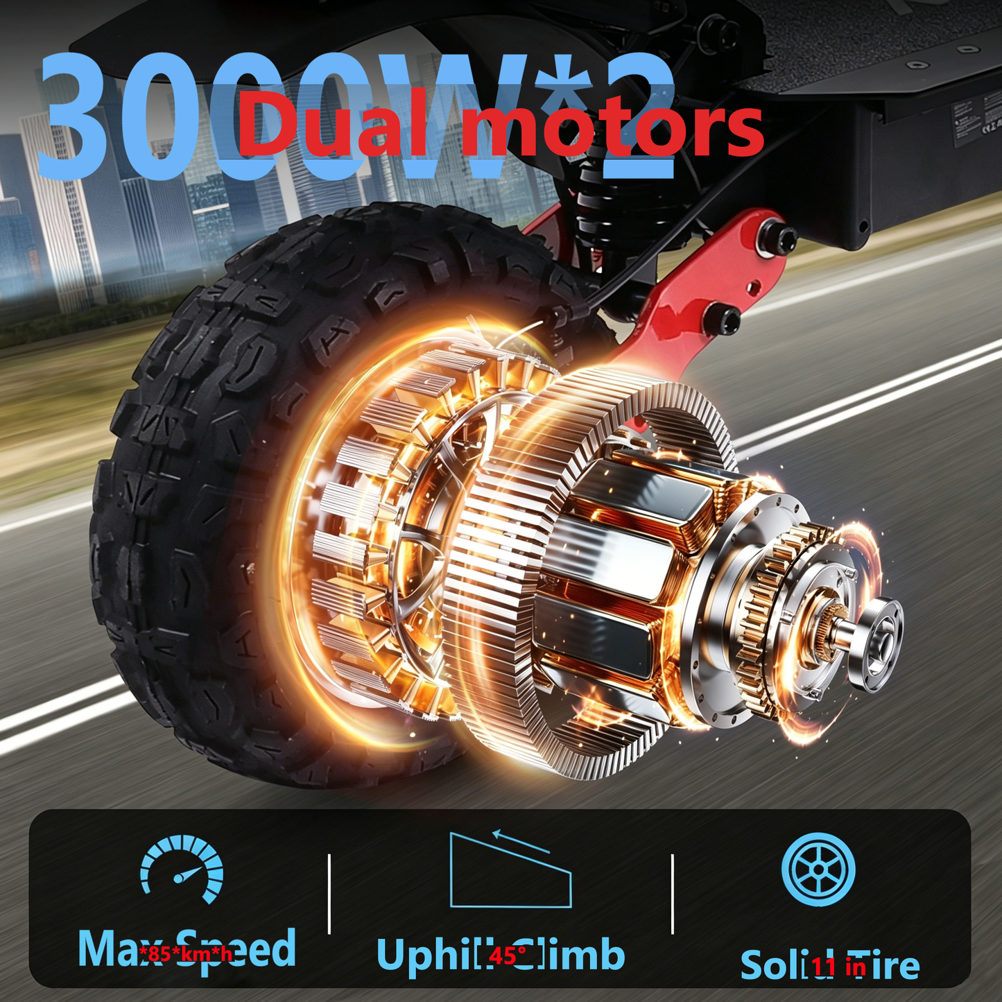 HWWH D6 Best Dual-Drive Off-Road Smart Adult Hand Electric Scooter