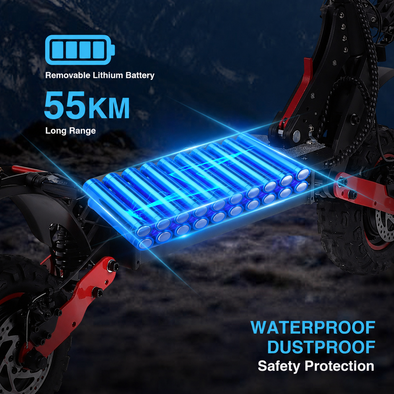 HWWH D6 Best Dual-Drive Off-Road Smart Adult Hand Electric Scooter
