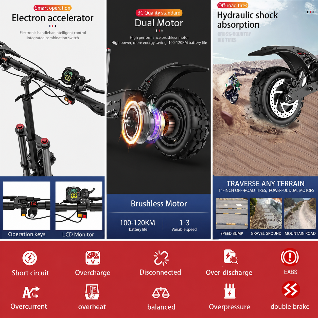 HWWH S3 professional Adults Off Road Two Wheel Electric Scooter