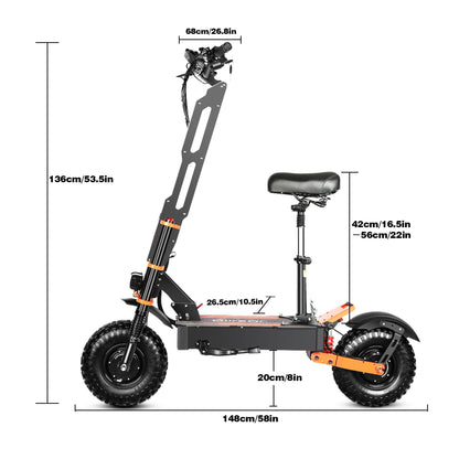 HWWH P8 Adult Off-Road Foldable Electric Scooter 8000W Dual Motor 3-Speed Variable Speed Accelerator 60V38.8Ah Li-Battery - HWWHWHHW P8 8000W Daul Motor 60V38.8Ah Off-Road Electric Scooter
