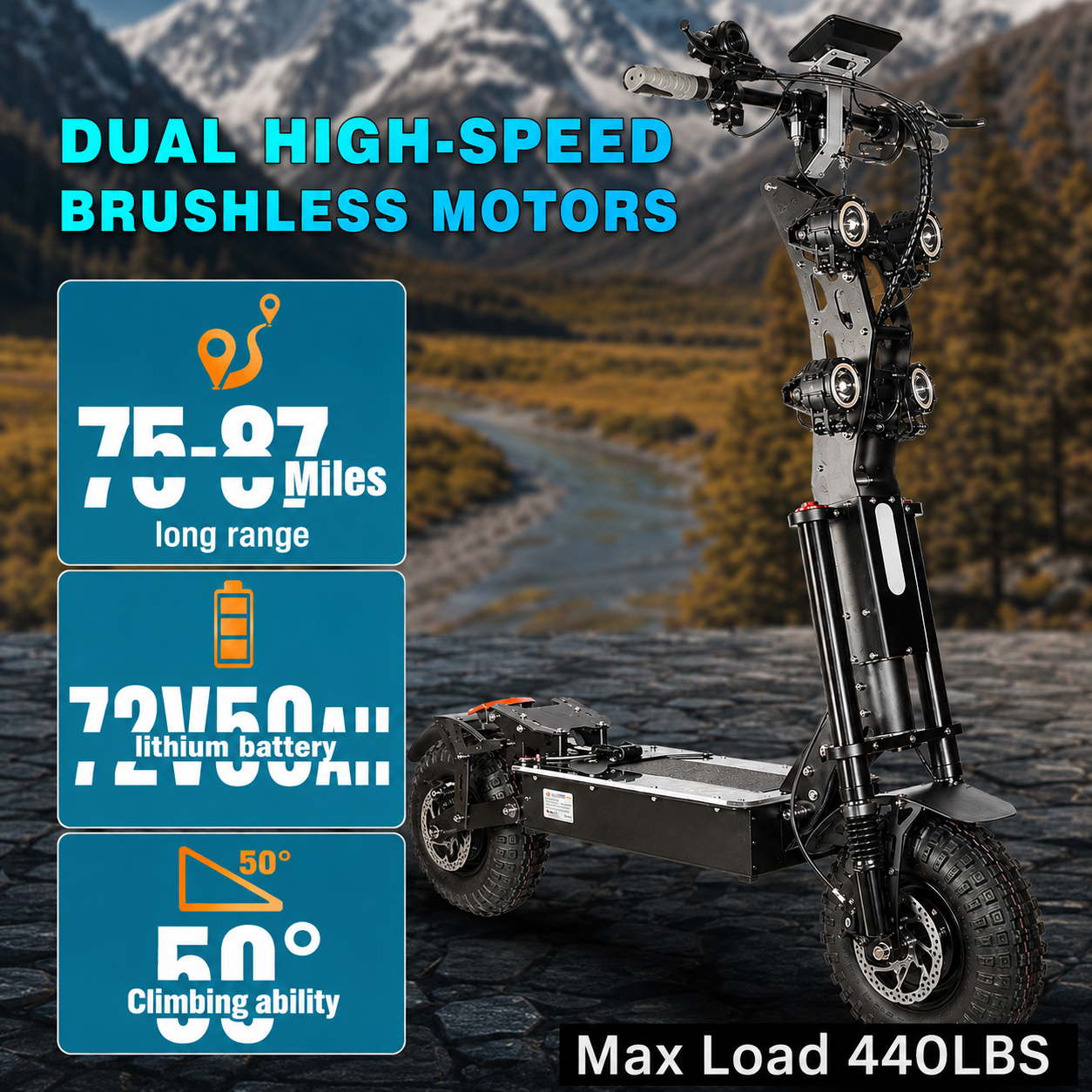 HWWH P4 Best Folding Off-Road Electric Scooter for adults