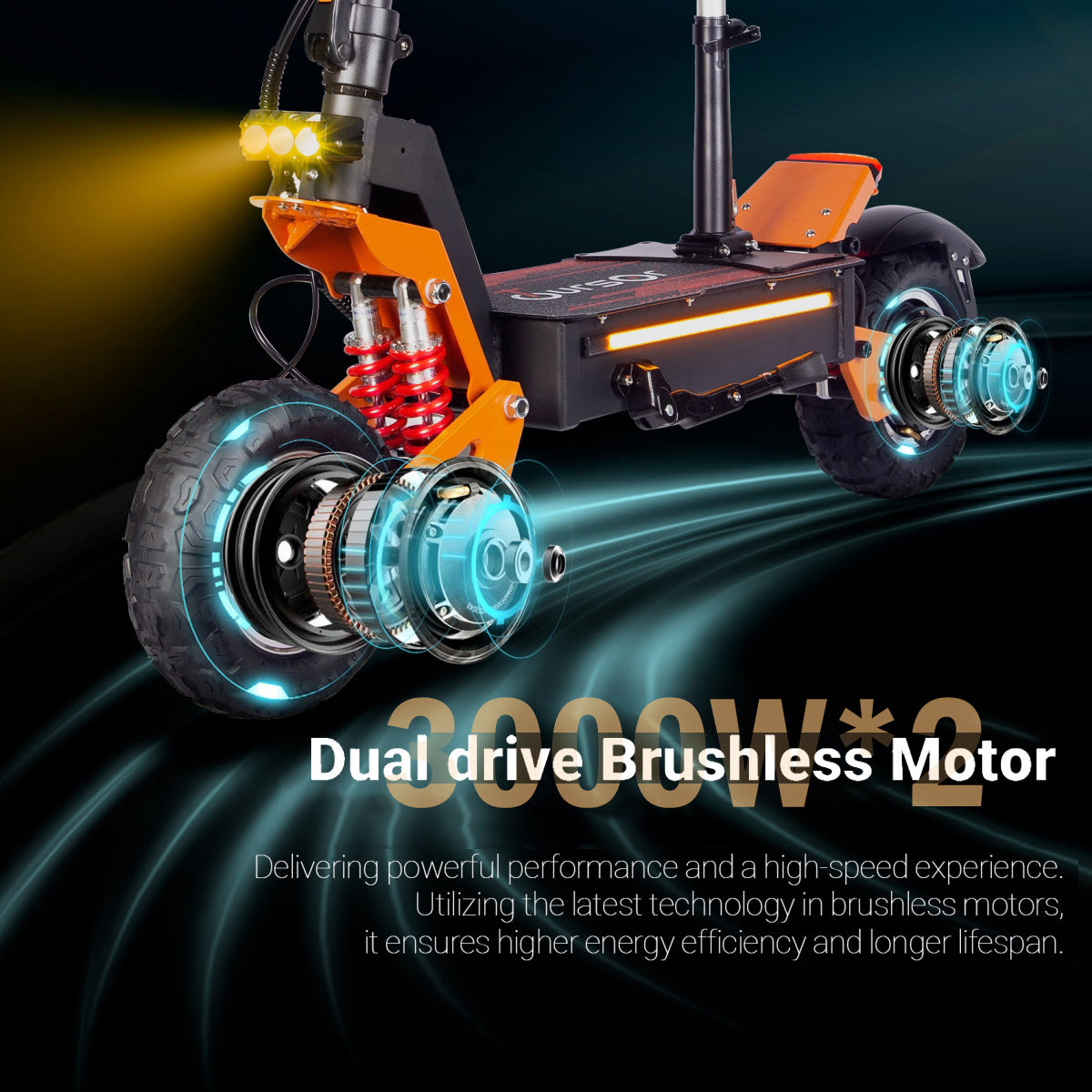 HWWH X5A Folding Dual Motor Off-Road Two Wheel Electric Scooter