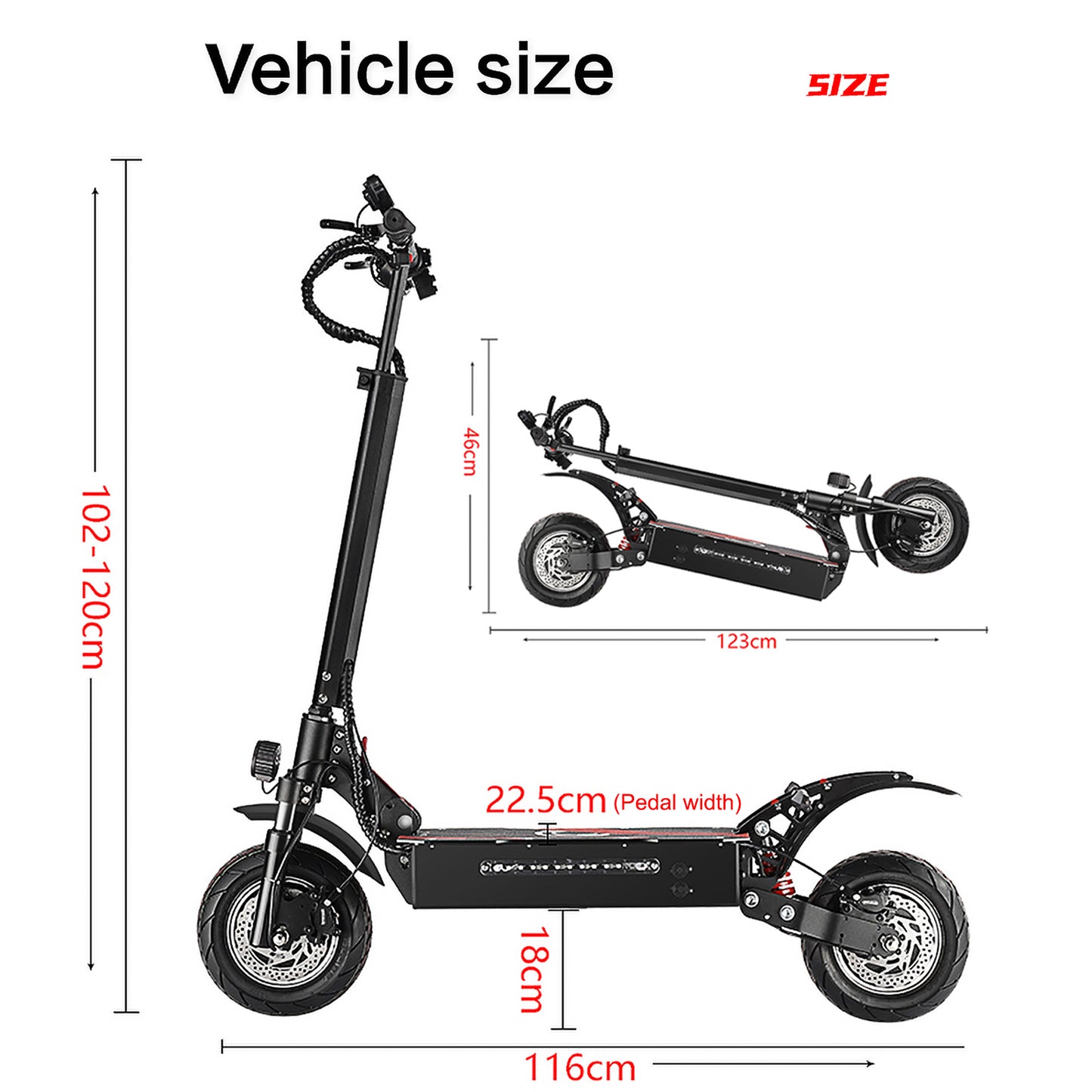 HWWH X7 – Klappbarer Offroad-Elektro-Scooter mit zwei Rädern für Erwachsene