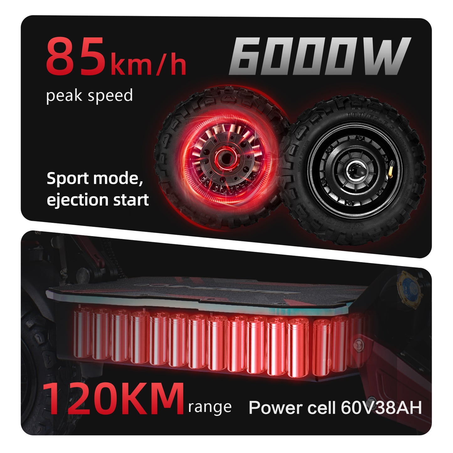 D6 6000W Dual-Drive Smart Adult Electric Scooter