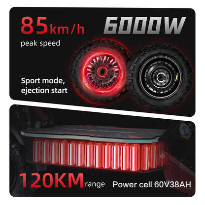 D6 6000W Dual-Drive Smart Adult Electric Scooter