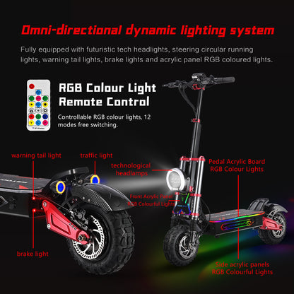 D6 6000W Dual-Drive Smart Adult Electric Scooter
